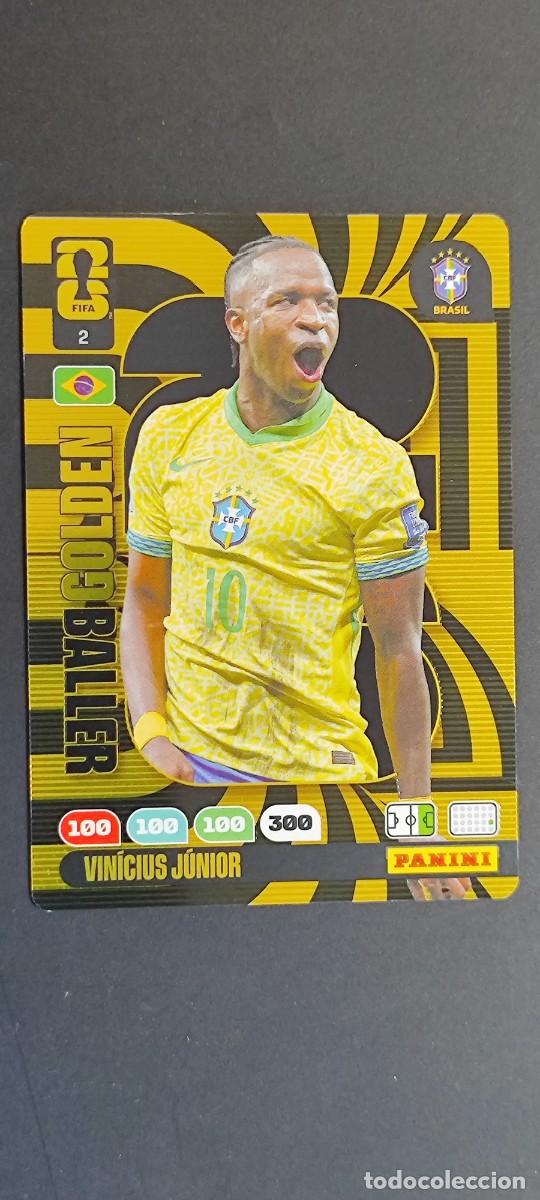 Cromos de F&uacute;tbol: ADRENALYN XL FIFA WORLD CUP 2026 CARD GOLDEN BALLER VINICIUS JUNIOR BRASIL # 2 PANINI