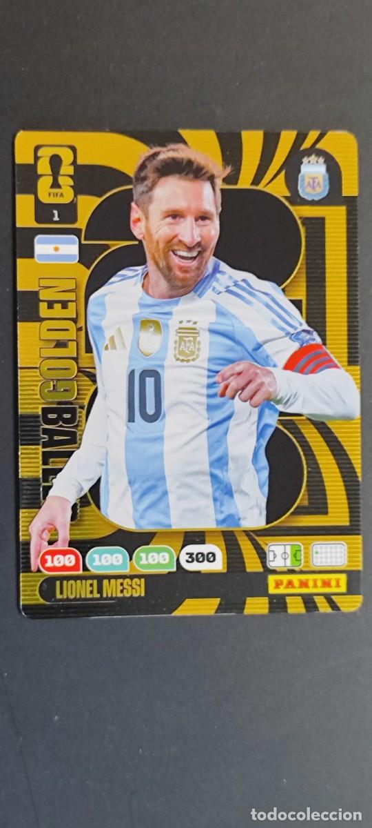 Cromos de F&uacute;tbol: ADRENALYN XL FIFA WORLD CUP 2026 CARD GOLDEN BALLER LEO MESSI ARGENTINA # 1 PANINI