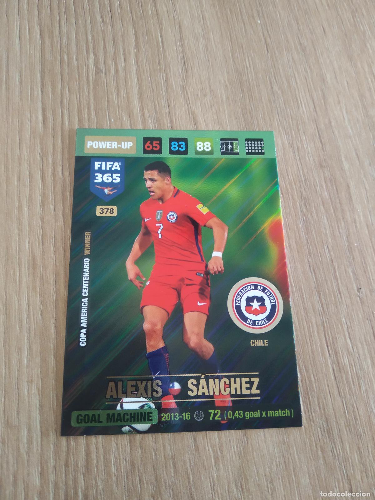 Cromos de F&uacute;tbol: 378 ALEXIS SANCHEZ CHILE CROMO FUTBOL PANINI ADRENALYN 16-17 FIFA 365 2016-2017