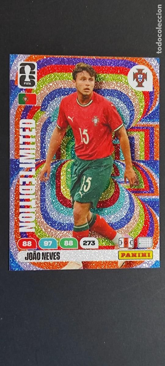 Cromos de F&uacute;tbol: ADRENALYN XL FIFA WORLD CUP 2026 CARD LIMITED EDITION JOAO NEVES PORTUGAL # PANINI