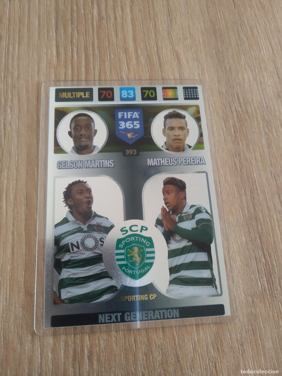 Cromos de F&uacute;tbol: 393 GELSON MARTINS MATHEUS PEREIRA SPORTING CROMO FUTBOL PANINI ADRENALYN 16-17 FIFA 365 2016-2017