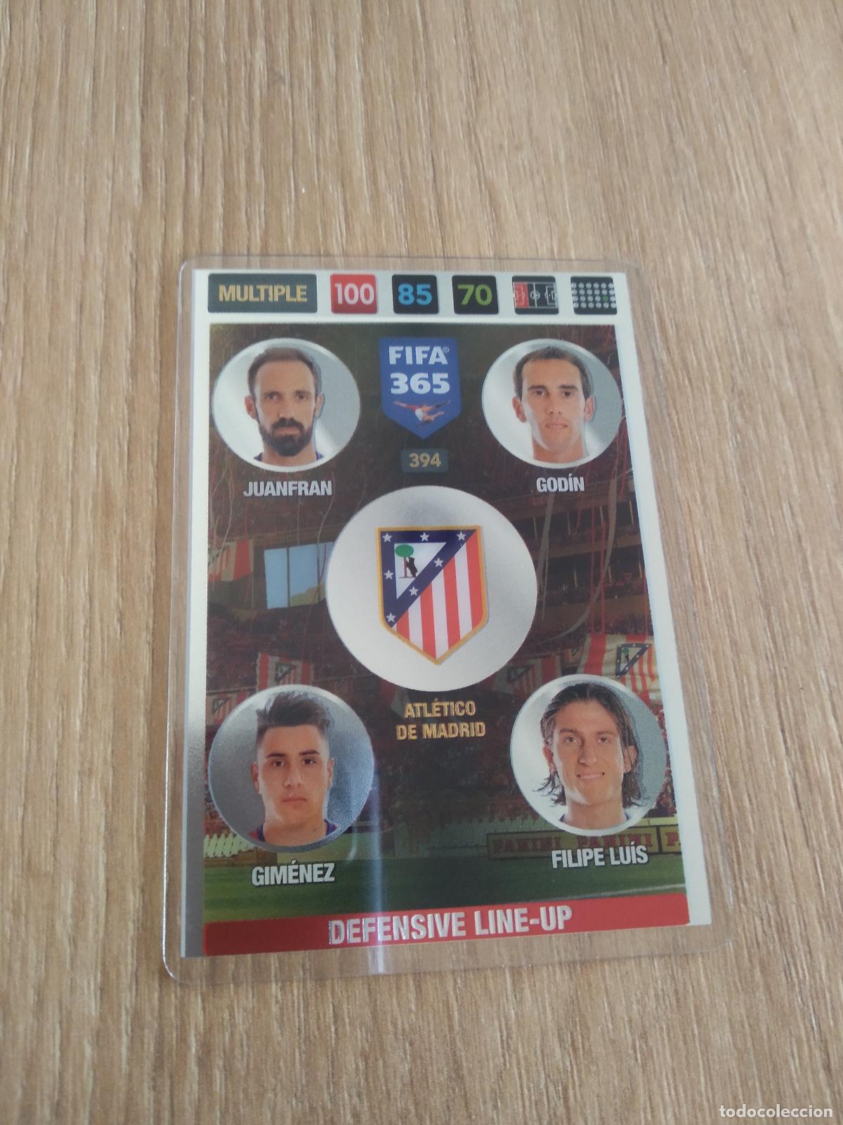Cromos de F&uacute;tbol: 394 JUANFRAN GODIN GIMENEZ FILIPE LUIS CROMO FUTBOL PANINI ADRENALYN 16-17 FIFA 365 2016-2017