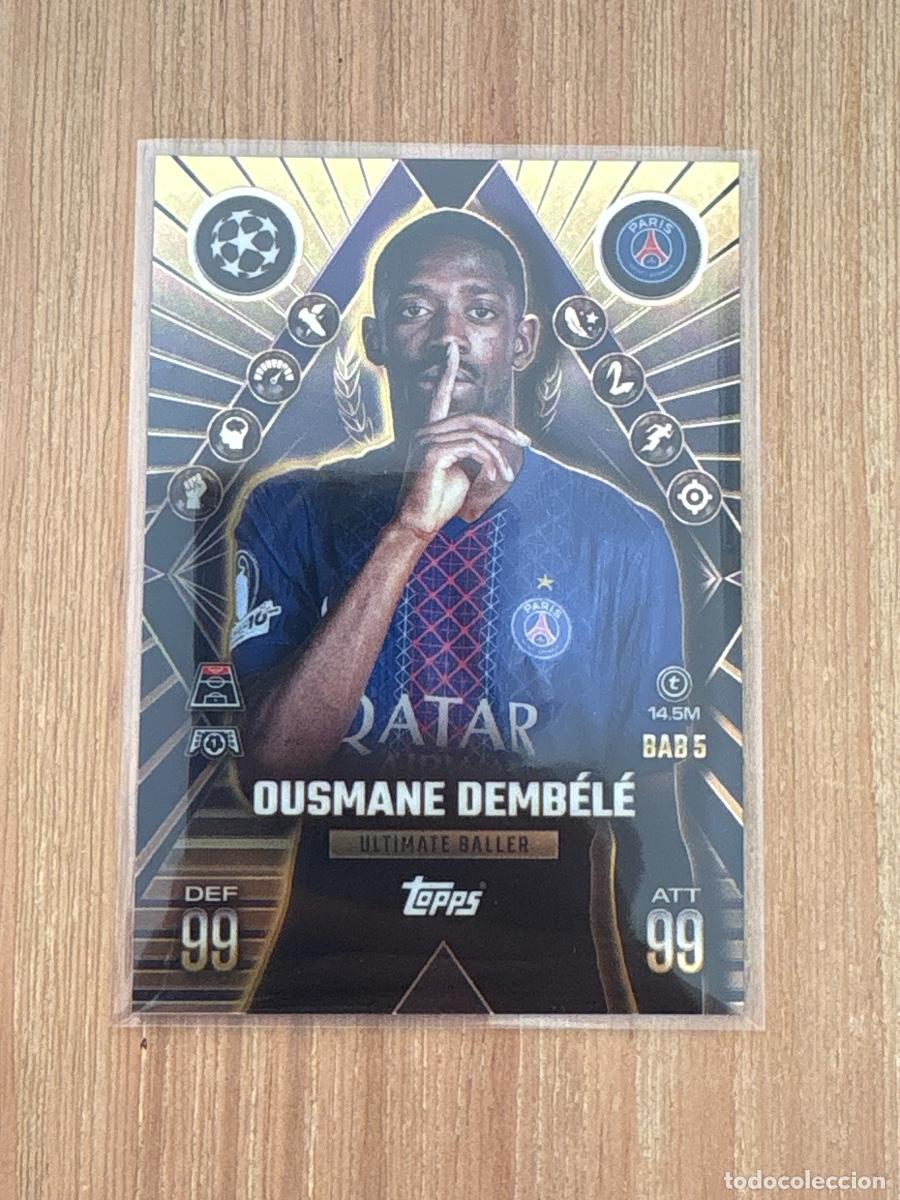 Cromos de F&uacute;tbol: 21. CROMO MATCH ATTAX EXTRA 2025-26 25-26 TOPPS ULT&Iacute;MATE BALLER OUSMAN DEMBELE BAB5 METALIZADA