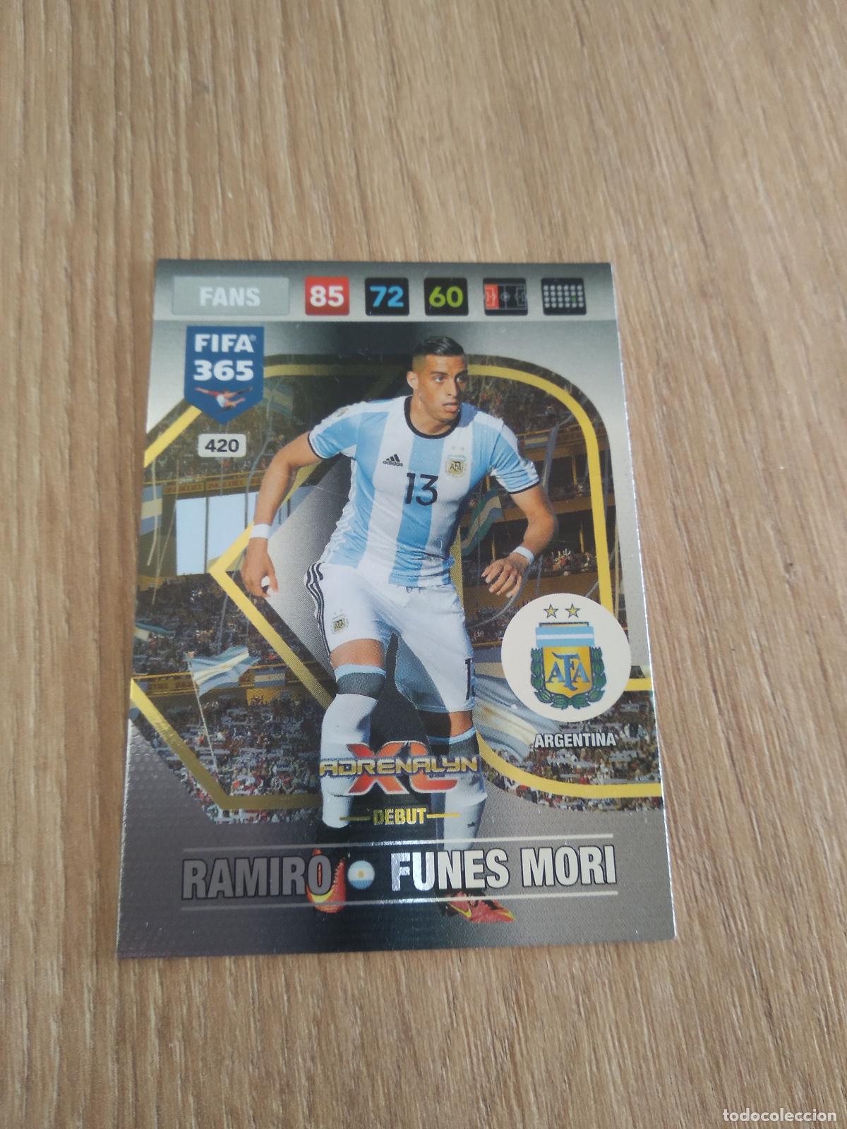 Cromos de F&uacute;tbol: 420 RAMIRO FUNES MORI ARGENTINA CROMO FUTBOL PANINI ADRENALYN 16-17 FIFA 365 2016-2017