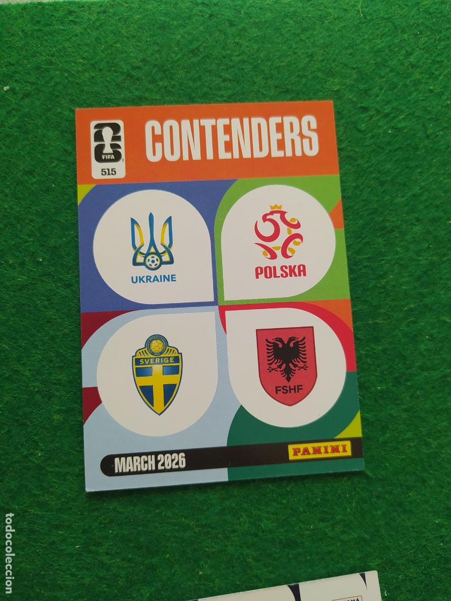 Cromos de F&uacute;tbol: ADRENALYN MUNDIAL 2026 N&ordm; 515 CONTENDERS UKRAINE POLSKA SUECIA AUSTRIA MARCH 2026