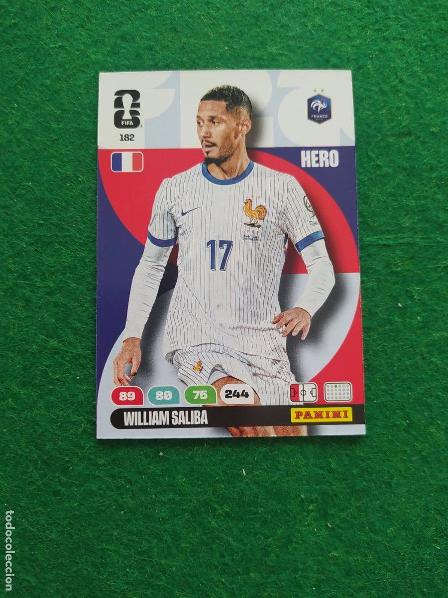 Cromos de F&uacute;tbol: ADRENALYN MUNDIAL 2026 HERO N&ordm; 182 SALIBA FRANCIA