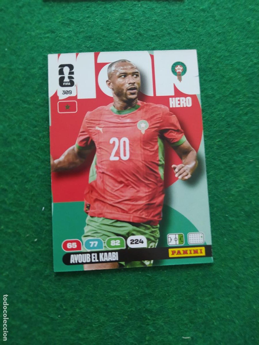 Cromos de F&uacute;tbol: ADRENALYN MUNDIAL 2026 HERO N&ordm; 309 EL KAABI MARRUECOS