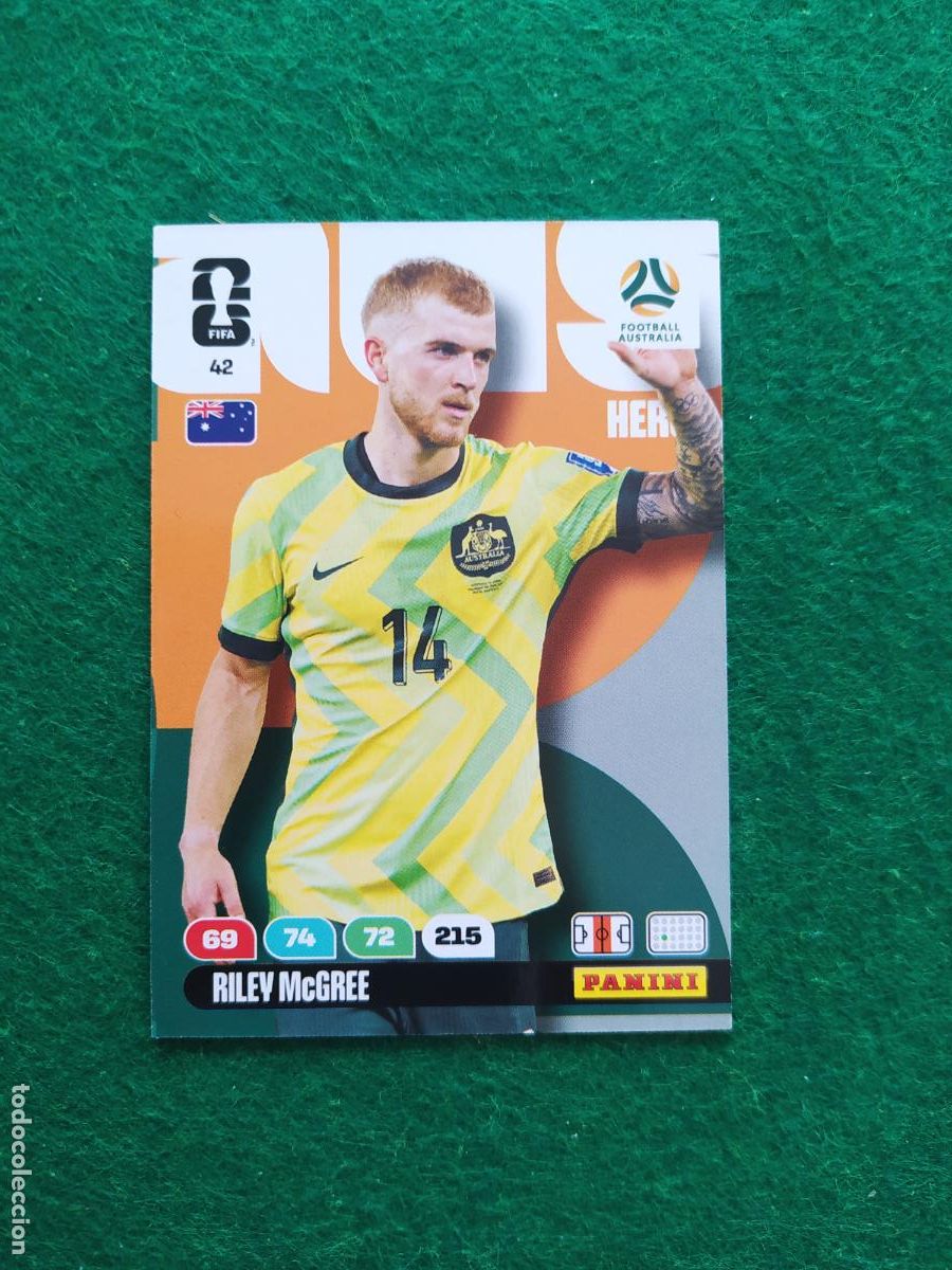 Cromos de F&uacute;tbol: ADRENALYN MUNDIAL 2026 HERO N&ordm; 42 RILEY MCGREE AUSTRALIA