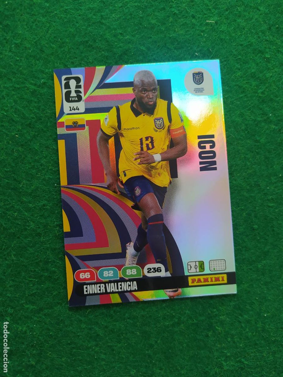 Cromos de F&uacute;tbol: ADRENALYN MUNDIAL 2026 ICON N&ordm; 144 VALENCIA ECUADOR