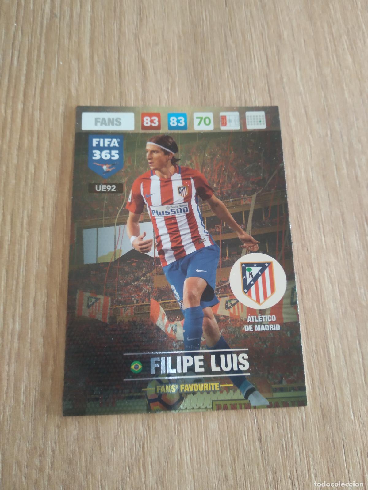 Cromos de F&uacute;tbol: UE92 FILIPE LUIS ATLETICO DE MADRID CROMO FUTBOL PANINI ADRENALYN 16-17 FIFA 365 2016-2017