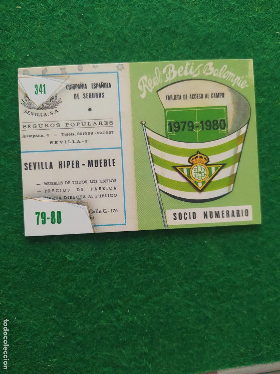 Cromos de F&uacute;tbol: BETIS CARDS 2025 2026 ABONO N&ordm; 341 1979/1980