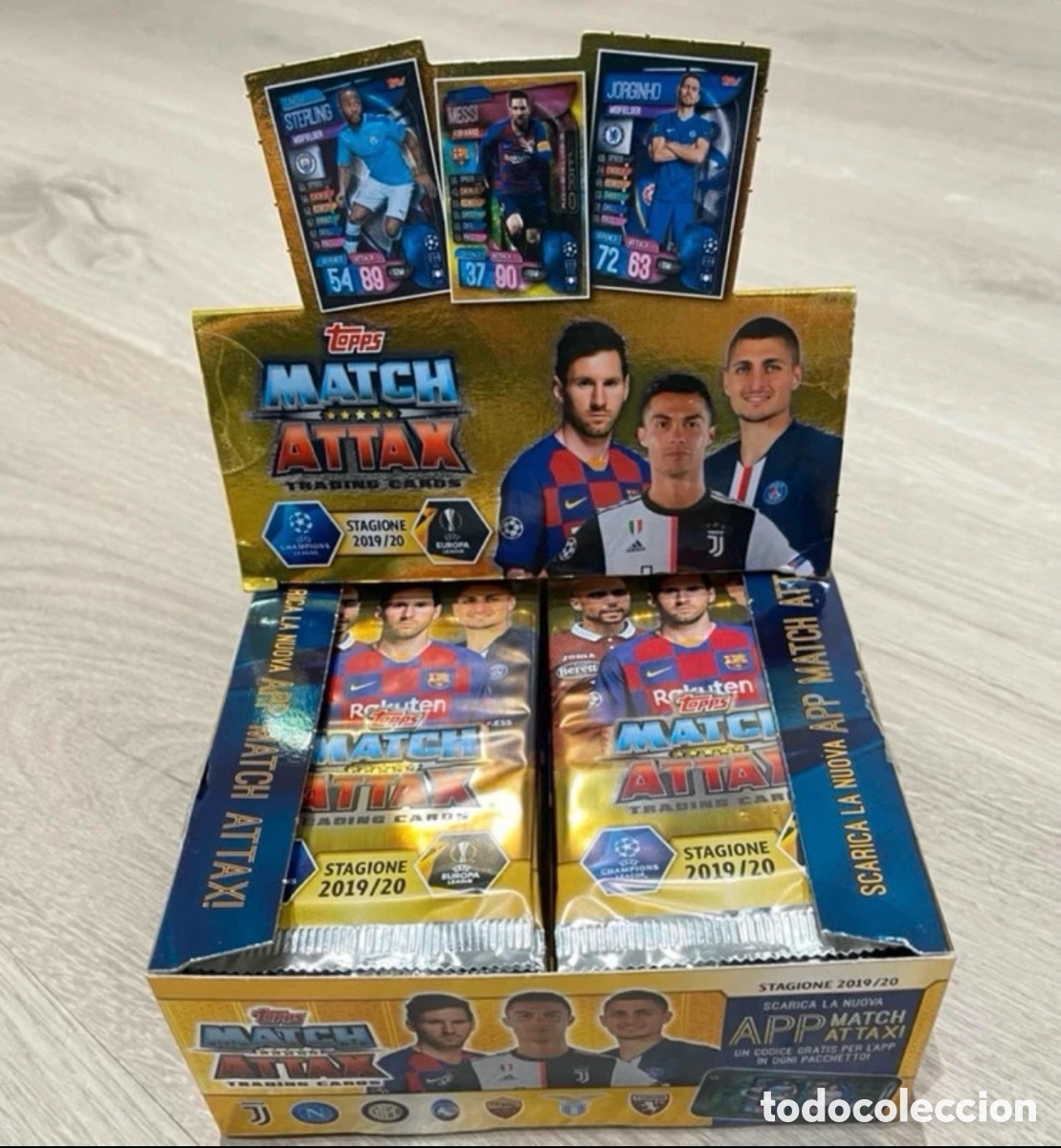 Cromos de F&uacute;tbol: Caja Topps Match Attax 2019-20 2019 2020 Messi Cristiano Mbappe