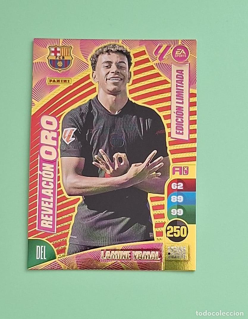 Cromos de F&uacute;tbol: ADRENALYN XL PANINI LAMINE YAMAL REVELACION ORO EDICION LIMITADA BARCELONA LIGA 24 25 2024 2025