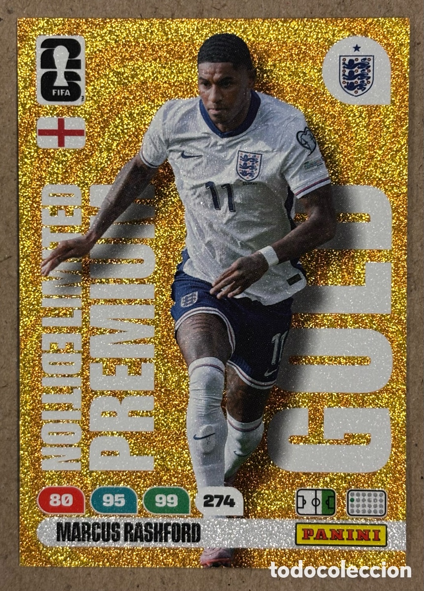 Cromos de F&uacute;tbol: MARCUS RASHFORD (INGLATERRA). CARTA LIMITED EDITION PREMIUM GOLD PANINI ADRENALYN XL FIFA WORLD CUP