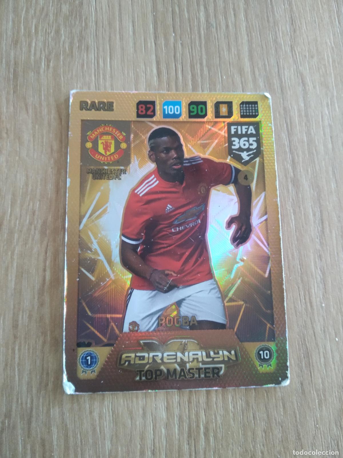 Cromos de F&uacute;tbol: 4 POGBA MANCHESTER UNITED TOP MASTER CROMO FUTBOL PANINI ADRENALYN 17-18 FIFA 365 2017-2018