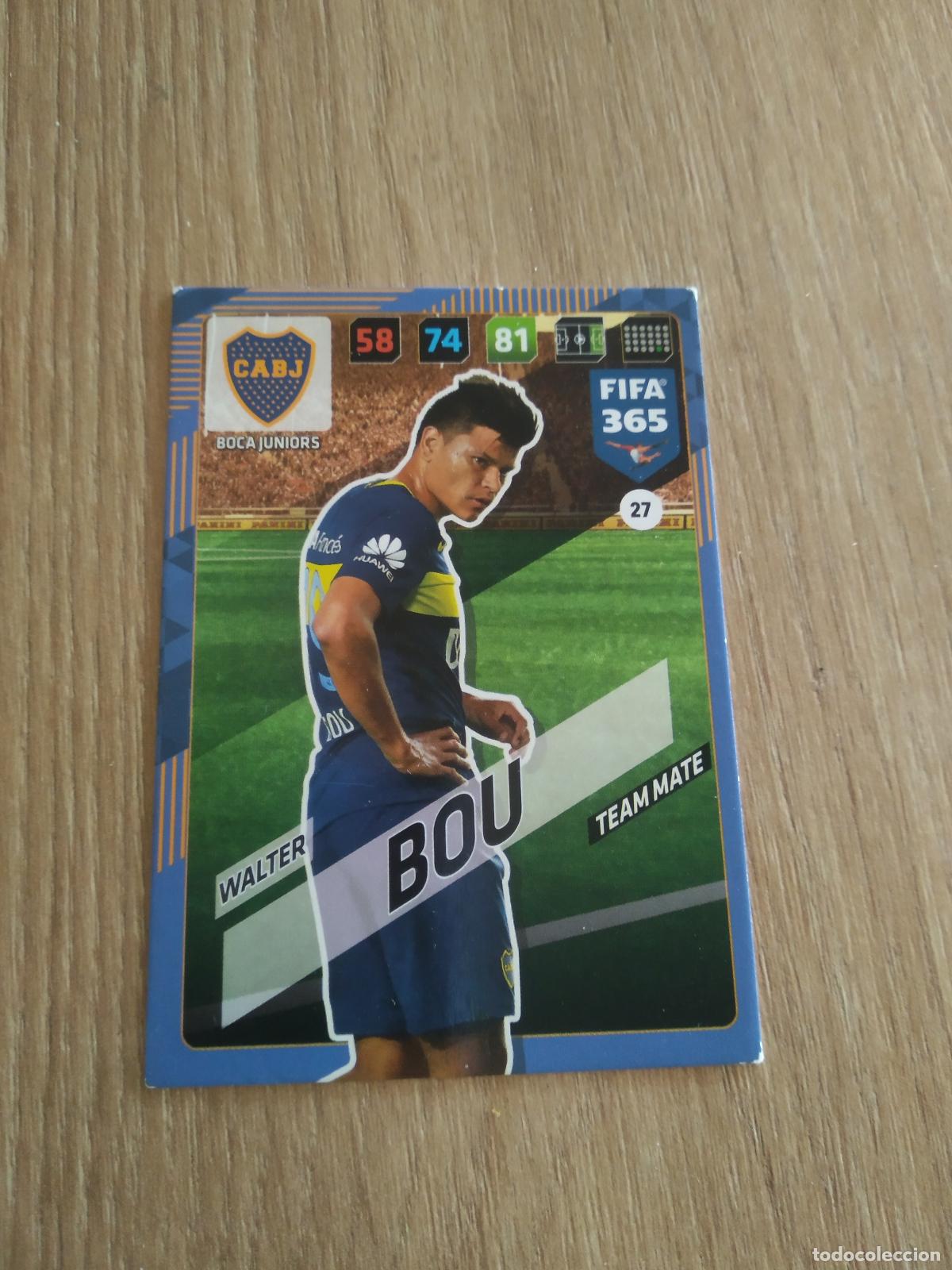 Cromos de F&uacute;tbol: 27 WALTER BOU BOCA JUNIORS CROMO FUTBOL PANINI ADRENALYN 17-18 FIFA 365 2017-2018