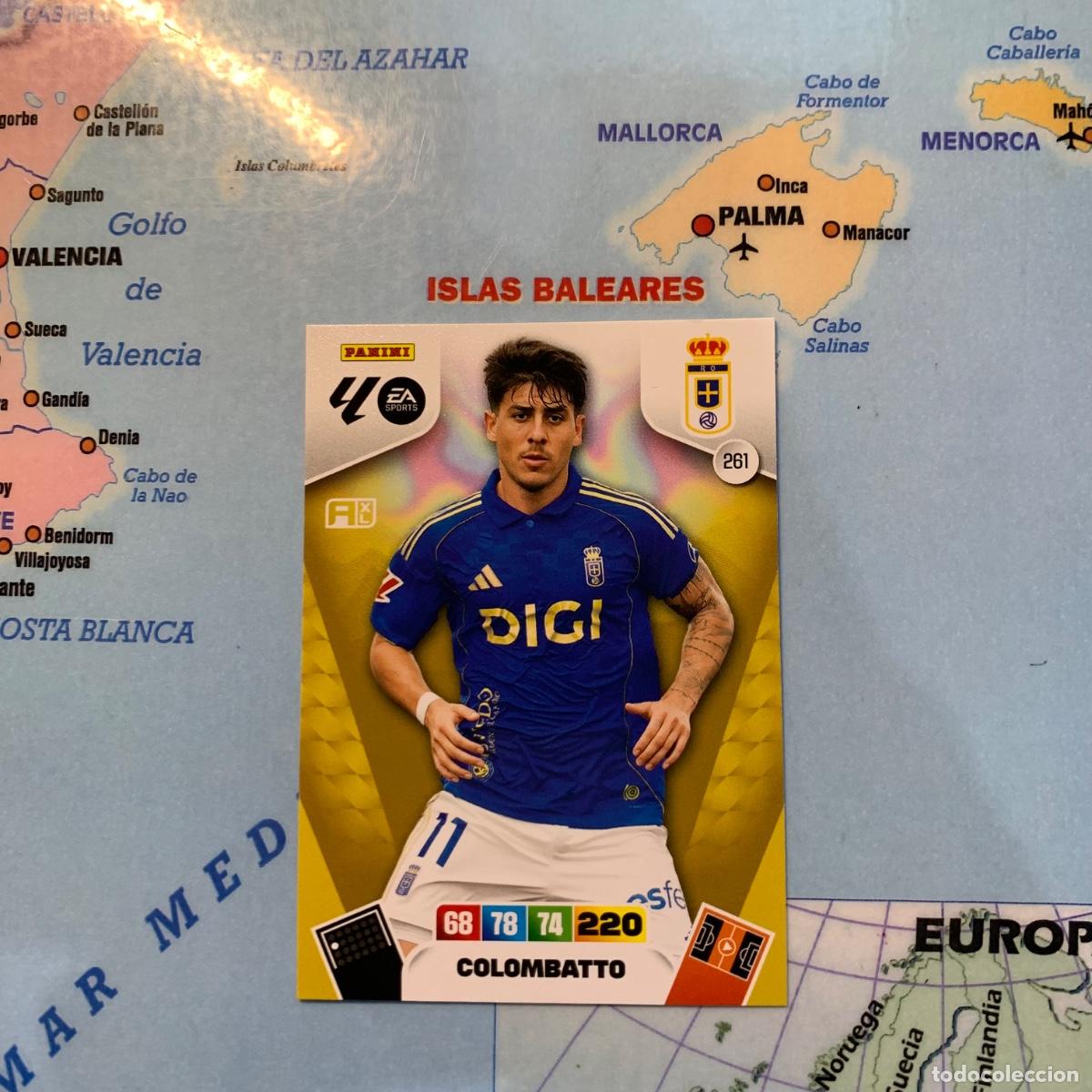 Fu&szlig;ball-Sticker: Colombatto n&uacute;mero 261 del Oviedo cromo adrenalyn XL 25-26 2025-2026