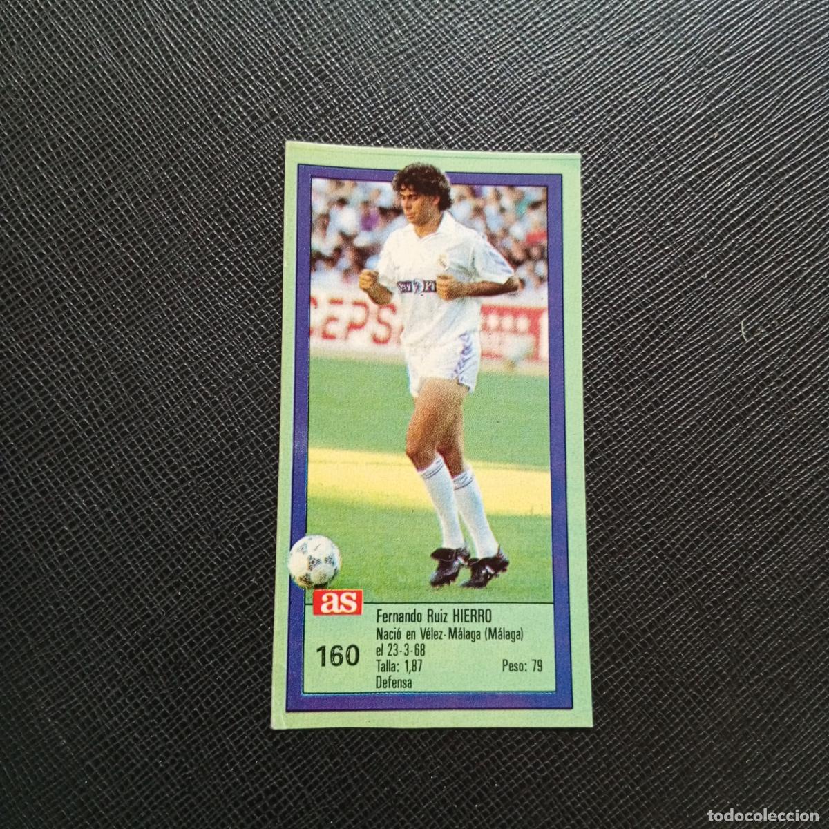 Cromos de F&uacute;tbol: 160 HIERRO REAL MADRID AS 1989 1990 CROMO FUTBOL LIGA 89 90 - SIN PEGAR - A103 PG46