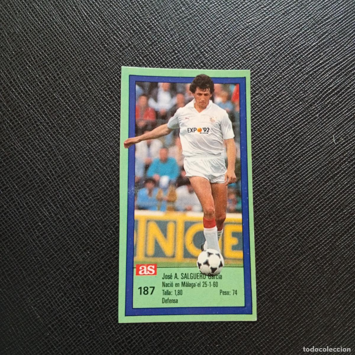 Cromos de F&uacute;tbol: 187 SALGUERO SEVILLA AS 1989 1990 CROMO FUTBOL LIGA 89 90 - SIN PEGAR - A103 PG55
