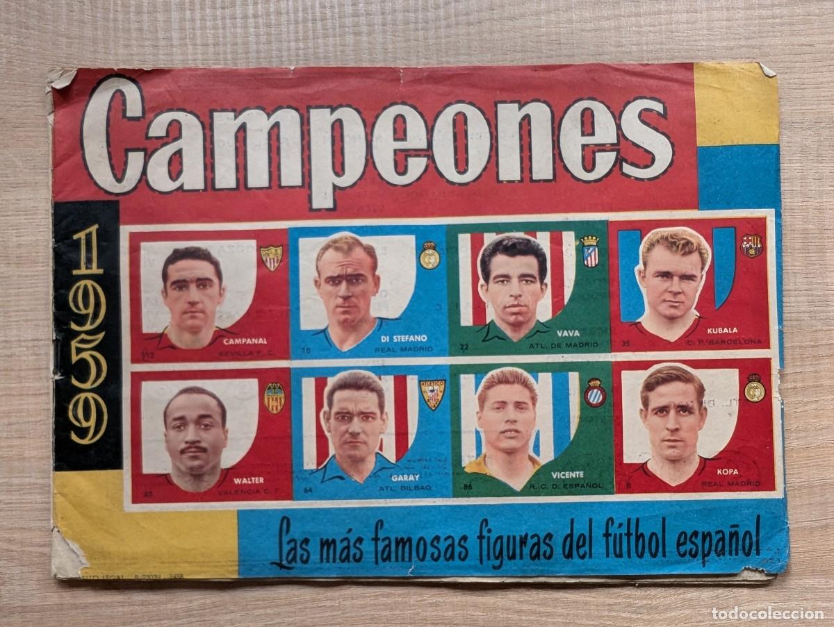 Cromos de F&uacute;tbol: &Aacute;lbum Campeones 1959 - Editorial Bruguera CASI COMPLETO (Contiene 191 cromos)