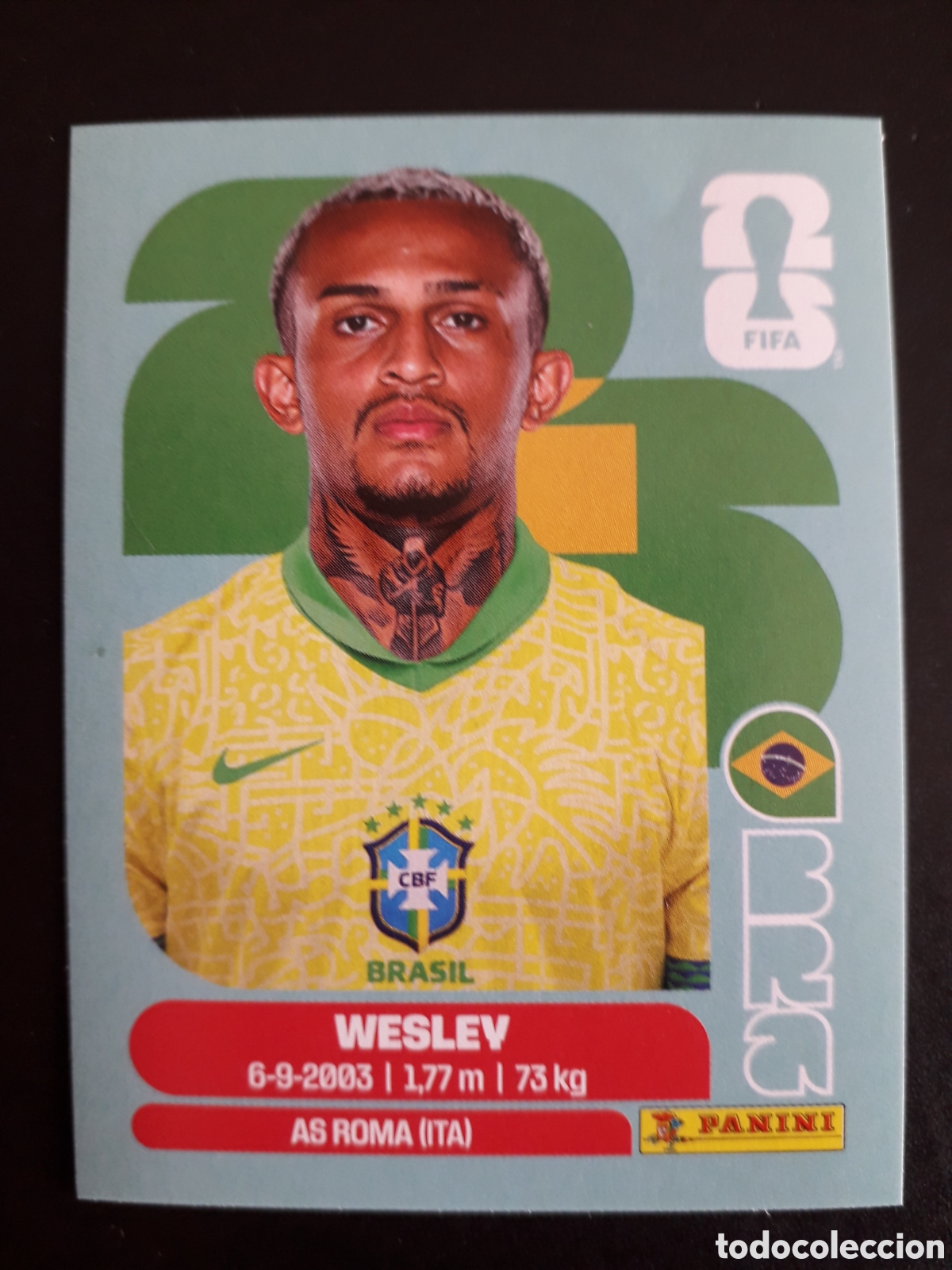 Cromos de F&uacute;tbol: WESLEY BRASIL BRA 8 MUNDIAL F&Uacute;TBOL 2026 FIFA WORLD CUP PANINI SIN PEGAR PEDIDO M&Iacute;NIMO 3&euro;