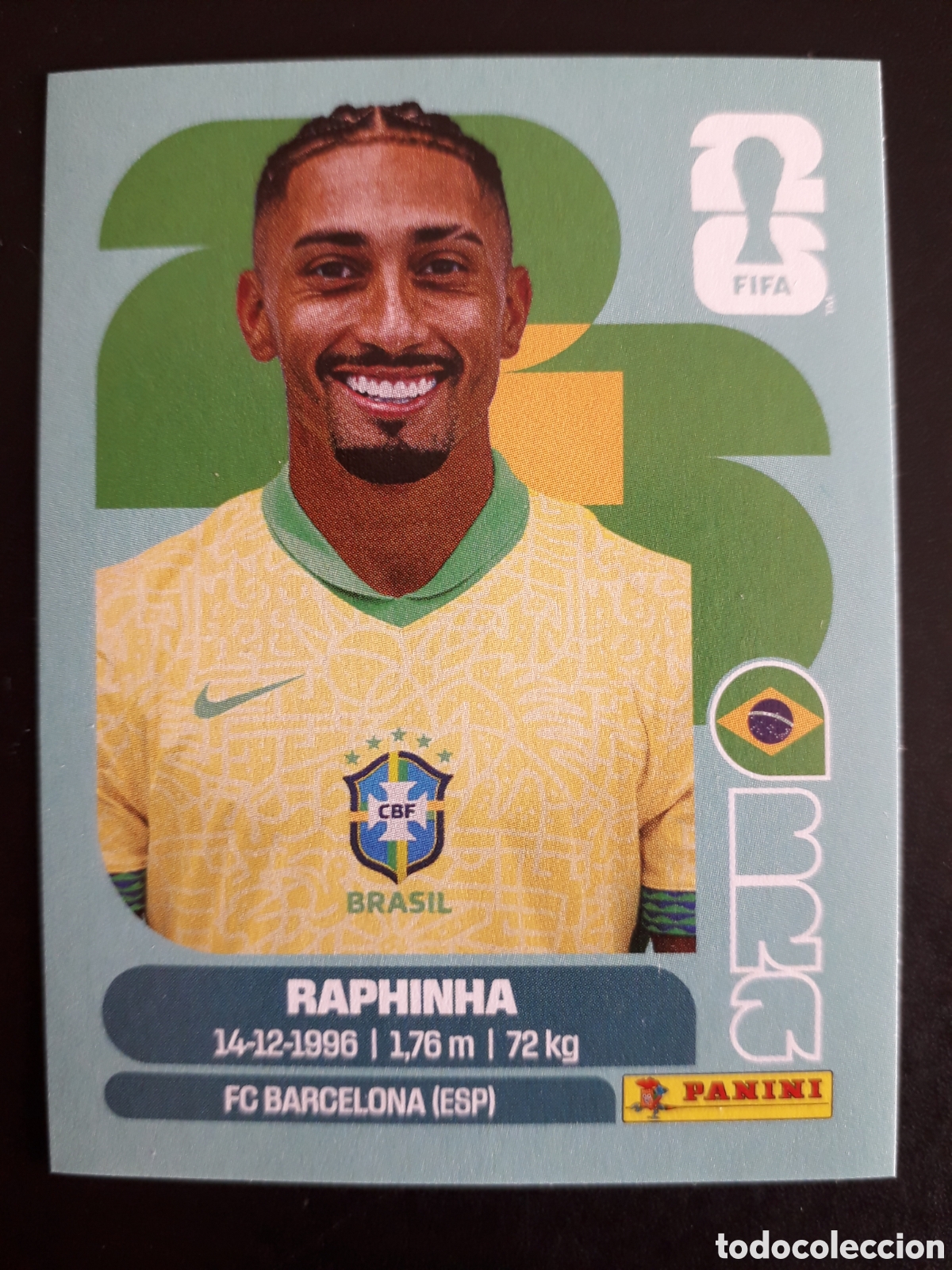 Fu&szlig;ball-Sticker: RAPHINHA BRASIL BRA 19 MUNDIAL F&Uacute;TBOL 2026 FIFA WORLD CUP PANINI SIN PEGAR PEDIDO M&Iacute;NIMO 3&euro;.