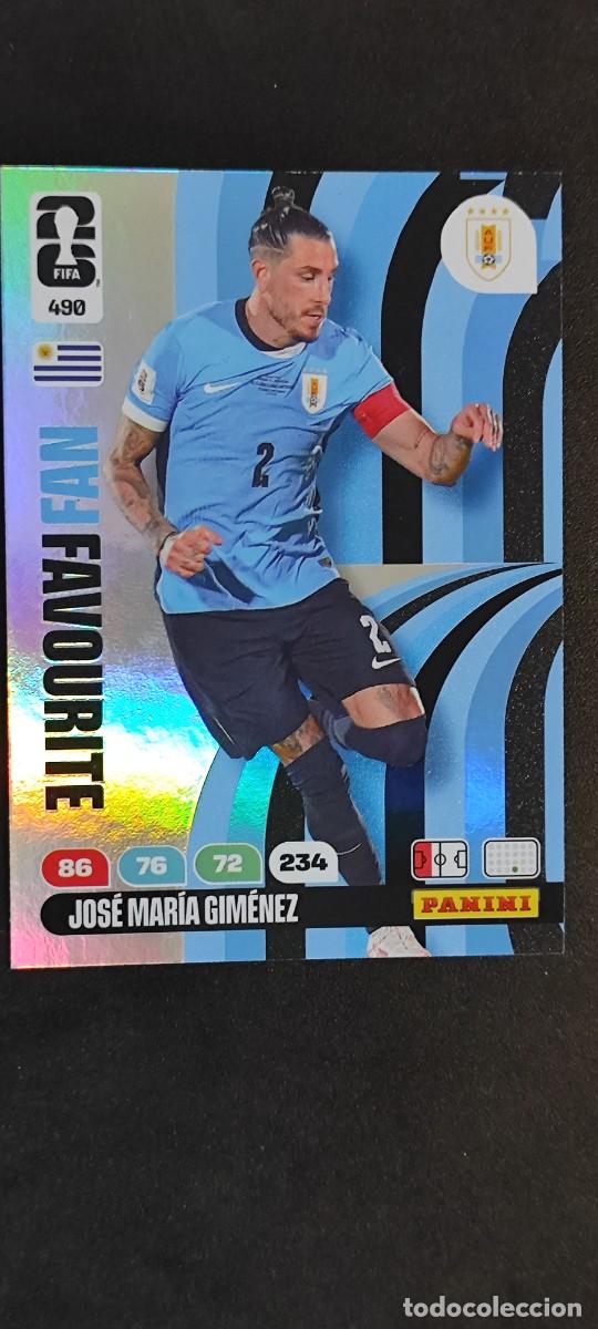 Cromos de F&uacute;tbol: ADRENALYN XL FIFA WORLD CUP 2026 CARD FAN FAVOURITE GIMENEZ URUGUAY # 490 PANINI