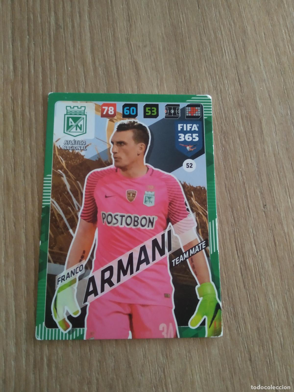 Cromos de F&uacute;tbol: 52 FRANCO ARMANI ATLETICO NACIONAL CROMO FUTBOL PANINI ADRENALYN 17-18 FIFA 365 2017-2018