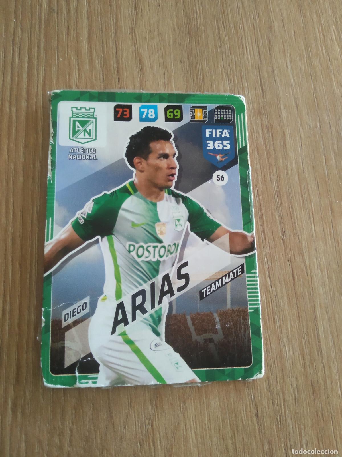 Cromos de F&uacute;tbol: 56 DIEGO ARIAS ATLETICO NACIONAL CROMO FUTBOL PANINI ADRENALYN 17-18 FIFA 365 2017-2018