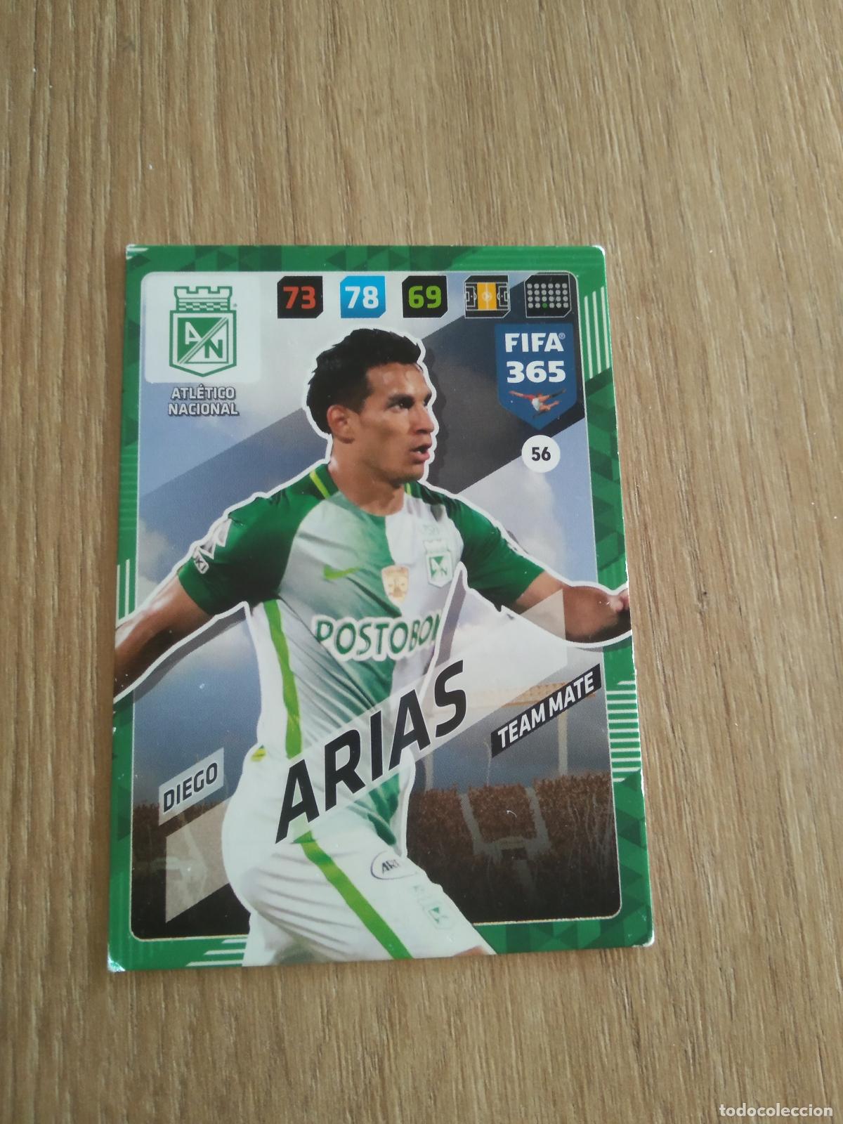 Cromos de F&uacute;tbol: 56 DIEGO ARIAS ATLETICO NACIONAL CROMO FUTBOL PANINI ADRENALYN 17-18 FIFA 365 2017-2018