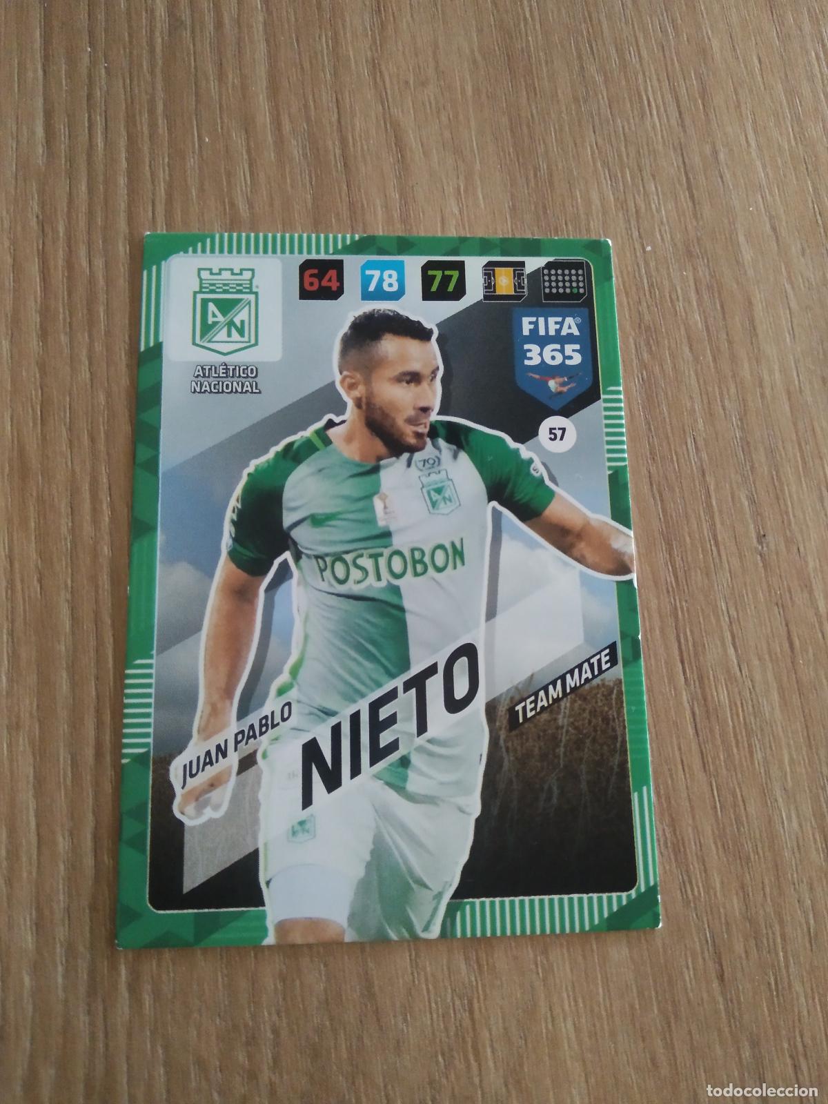 Cromos de F&uacute;tbol: 57 JUAN PABLO NIETO ATLETICO NACIONAL CROMO FUTBOL PANINI ADRENALYN 17-18 FIFA 365 2017-2018