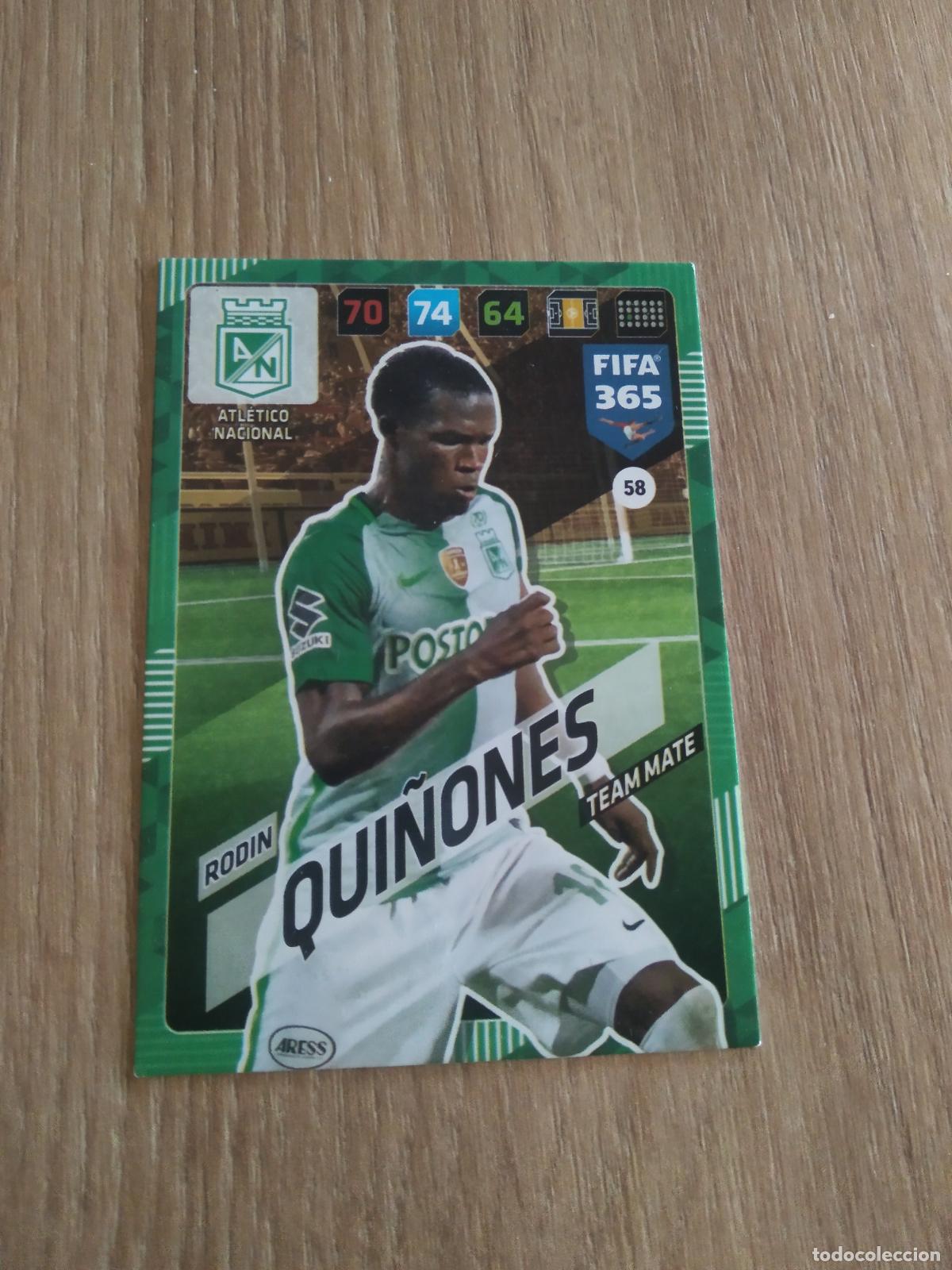 Cromos de F&uacute;tbol: 58 RODIN QUI&Ntilde;ONES ATLETICO NACIONAL CROMO FUTBOL PANINI ADRENALYN 17-18 FIFA 365 2017-2018