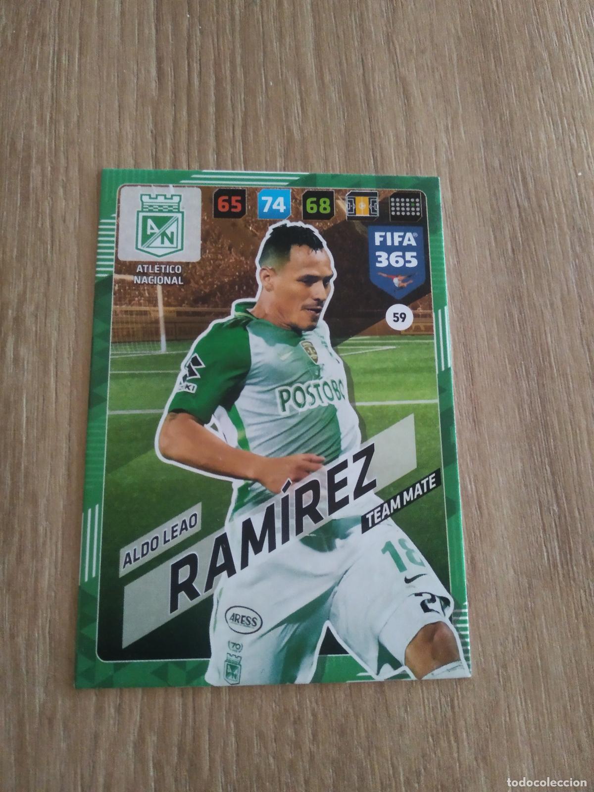 Cromos de F&uacute;tbol: 59 ALDO LEAO RAMIREZ ATLETICO NACIONAL CROMO FUTBOL PANINI ADRENALYN 17-18 FIFA 365 2017-2018