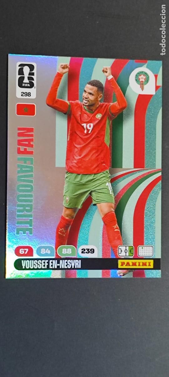 Cromos de F&uacute;tbol: ADRENALYN XL FIFA WORLD CUP 2026 CARD FAN FAVOURITE EN-NESYRI MARRUECOS # 298 PANINI