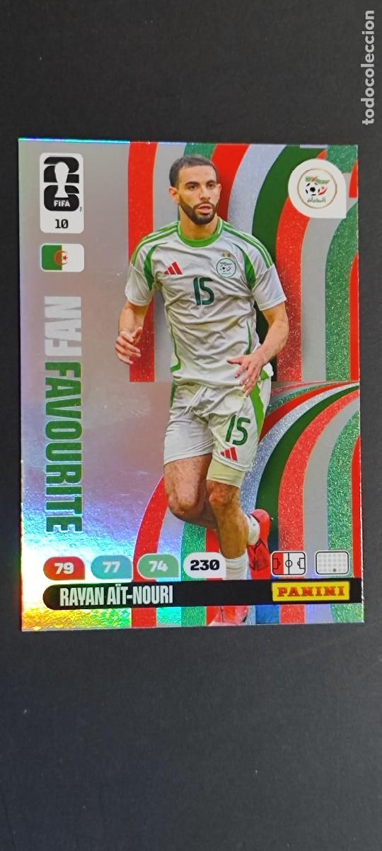 Cromos de F&uacute;tbol: ADRENALYN XL FIFA WORLD CUP 2026 CARD FAN FAVOURITE AIT-NOURI ARGELIA # 10 PANINI