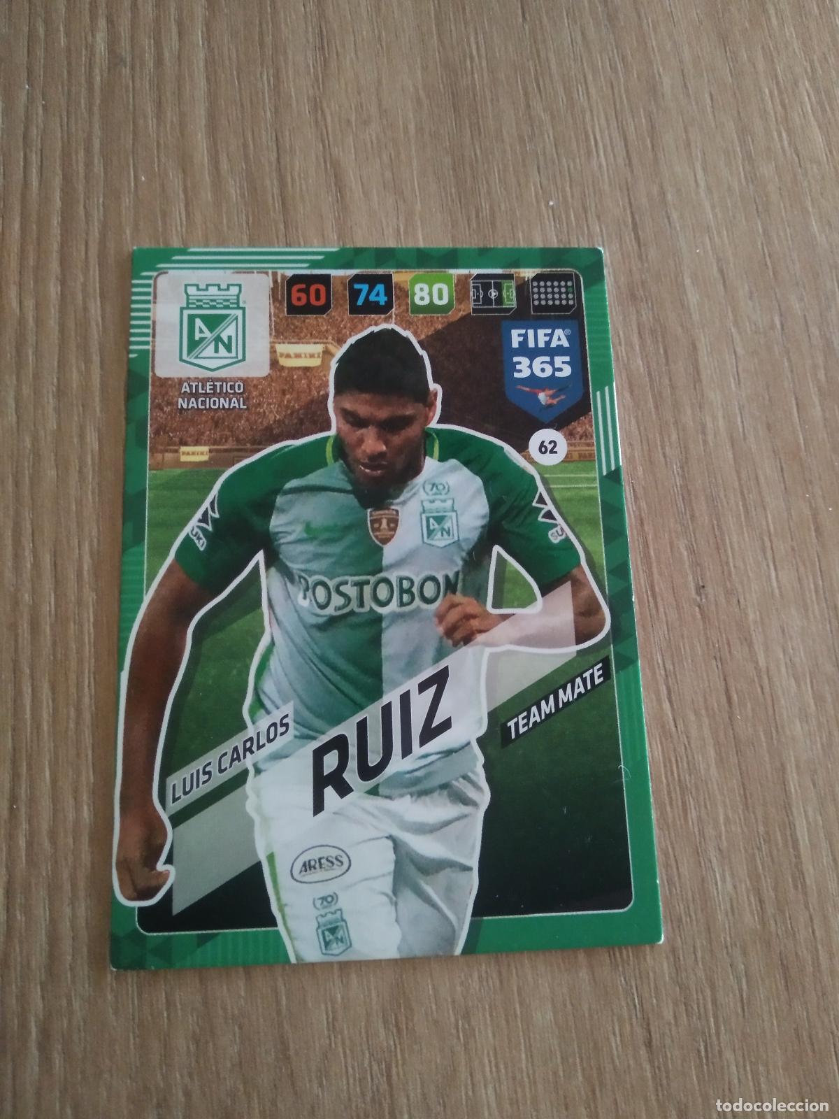 Cromos de F&uacute;tbol: 62 LUIS CARLOS RUIZ ATLETICO NACIONAL CROMO FUTBOL PANINI ADRENALYN 17-18 FIFA 365 2017-2018