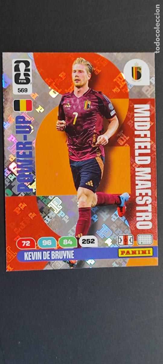 Cromos de F&uacute;tbol: ADRENALYN XL FIFA WORLD CUP 2026 CARD POWER-UP DE BRUYNE BELGICA # 569 PANINI