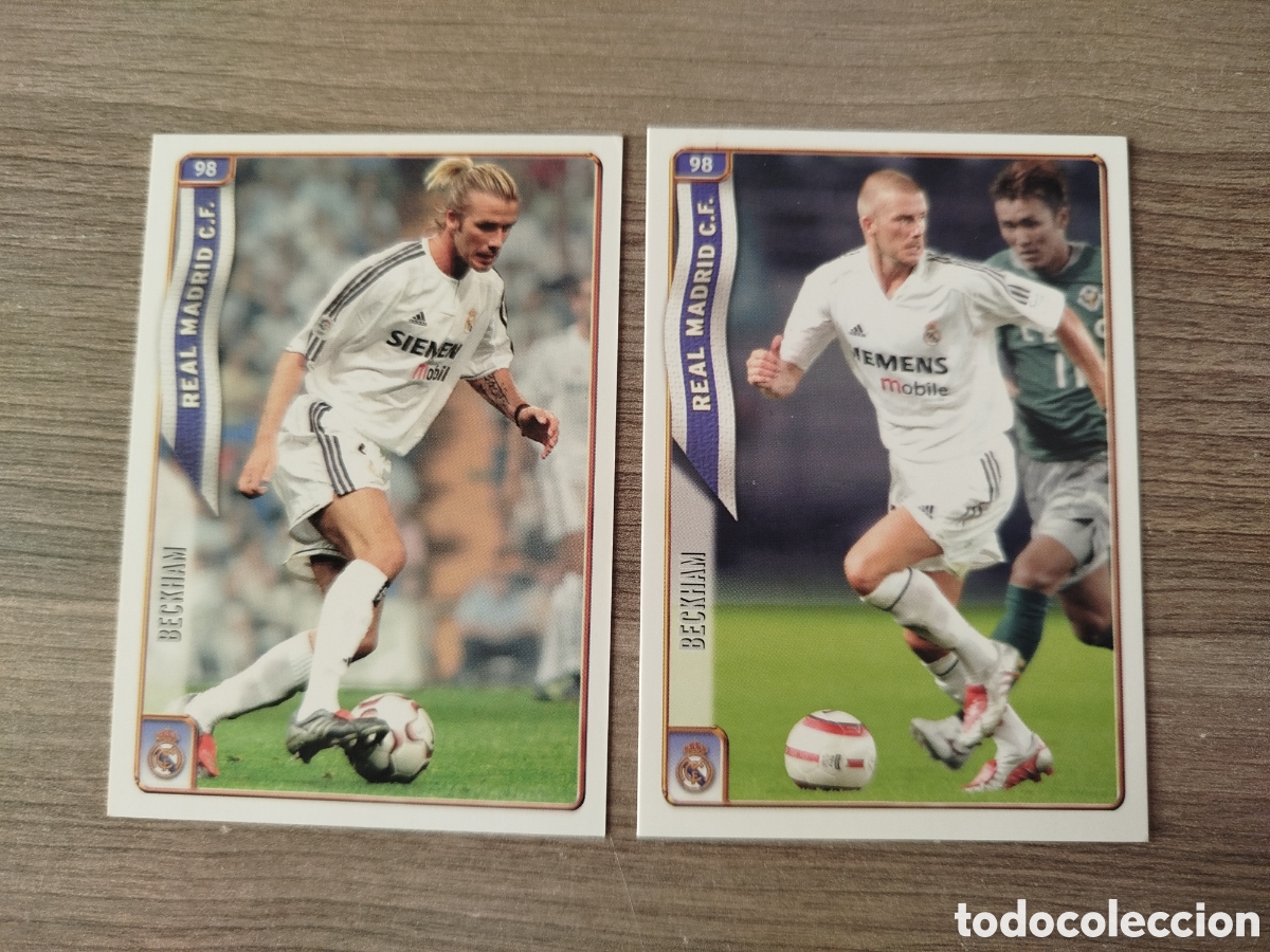 Cromos de F&uacute;tbol: Mundicromo 2004/05.R.Madrid.Beckham (Las dos versiones).