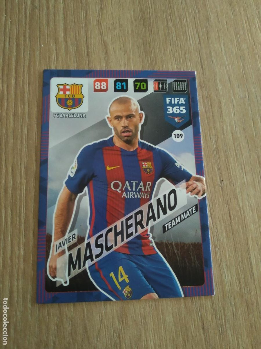 Cromos de F&uacute;tbol: 109 MASCHERANO BARCELONA BAR&Ccedil;A CROMO FUTBOL PANINI ADRENALYN 17-18 FIFA 365 2017-2018