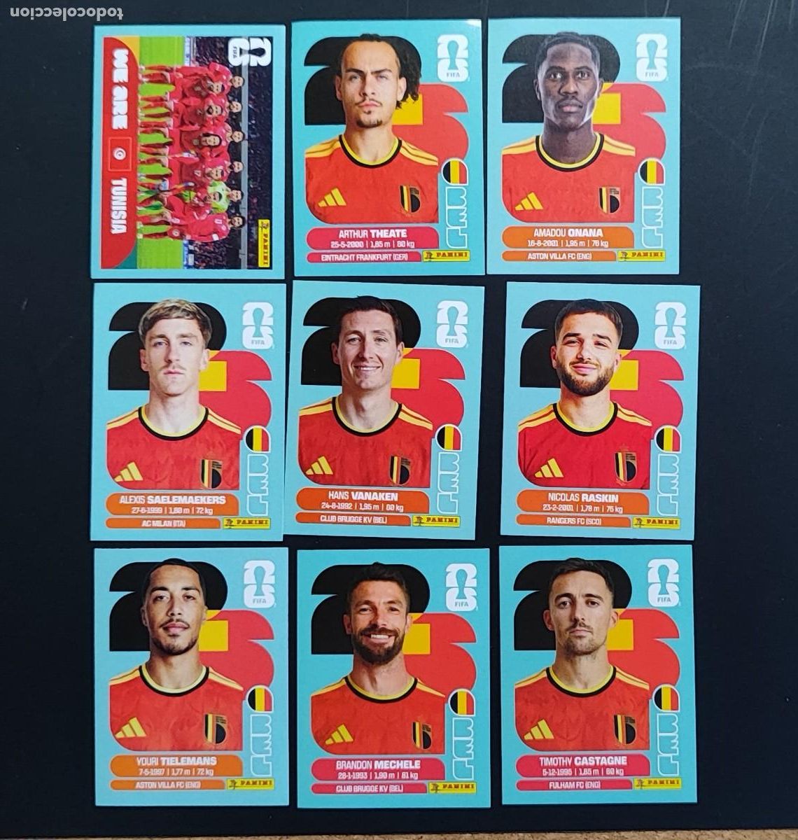Cromos de F&uacute;tbol: STICKER FIFA WORLD CUP 2026 LOTE DE 9 STICKERS DE BELGICA # PANINI
