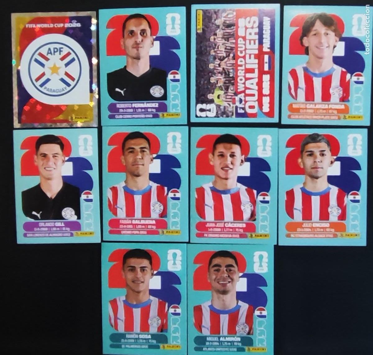 Cromos de F&uacute;tbol: STICKER FIFA WORLD CUP 2026 LOTE DE 10 STICKERS DE PARAGUAY # PANINI