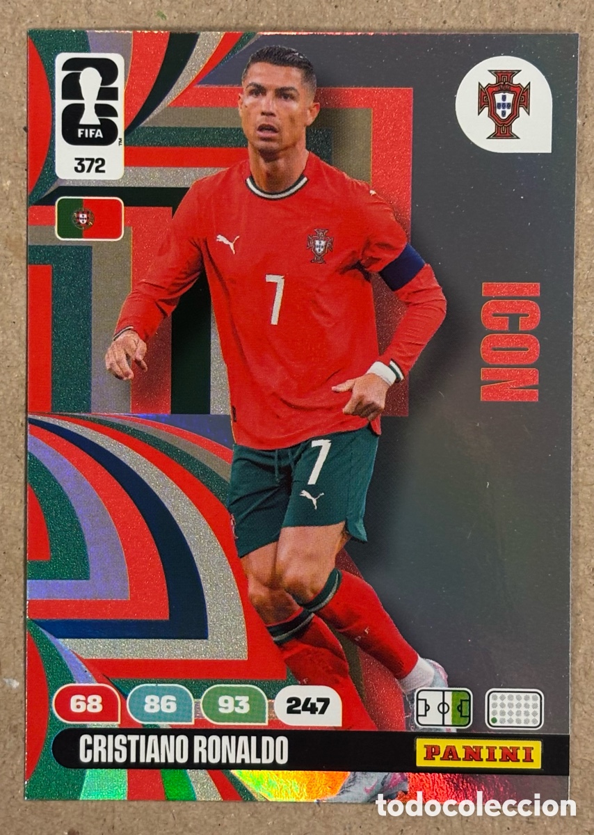 Cromos de F&uacute;tbol: CRISTIANO RONALDO (PORTUGAL). CARTA ICON PANINI ADRENALYN XL FIFA WORLD CUP 2026. #372.