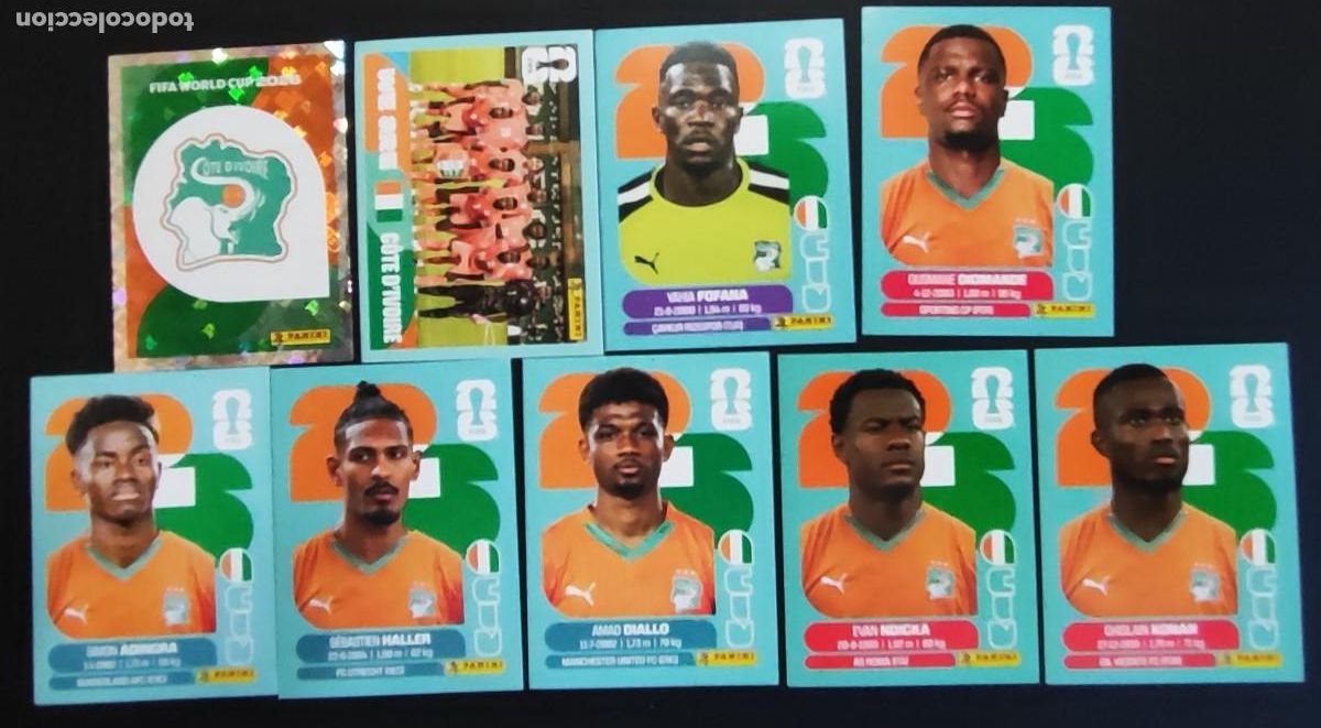 Cromos de F&uacute;tbol: STICKER FIFA WORLD CUP 2026 LOTE DE 9 STICKERS DE COSTA DE IVORI # PANINI