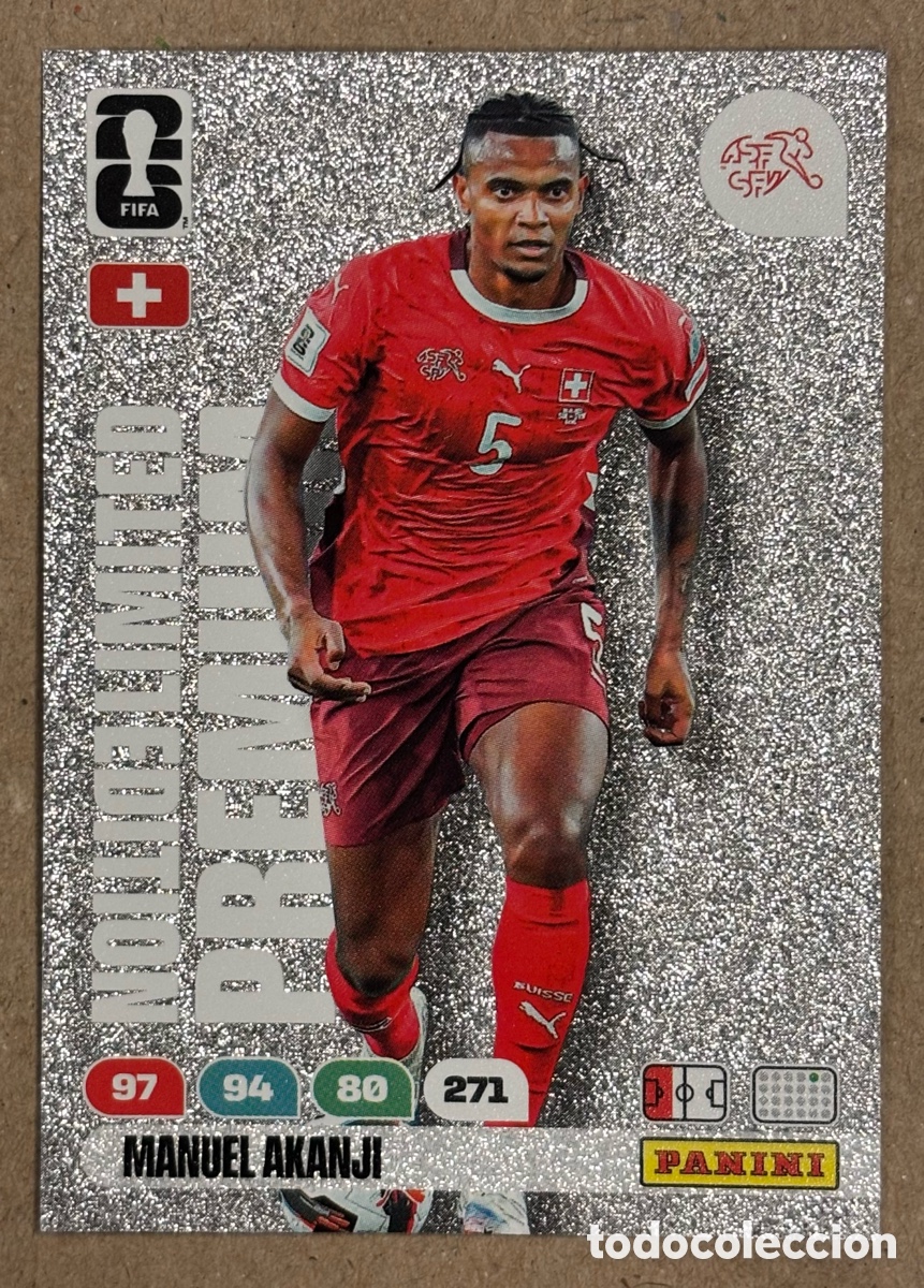 Cromos de F&uacute;tbol: MANUEL AKANJI (SUIZA). CARTA LIMITED EDITION PREMIUM PANINI ADRENALYN XL FIFA WORLD CUP 2026.