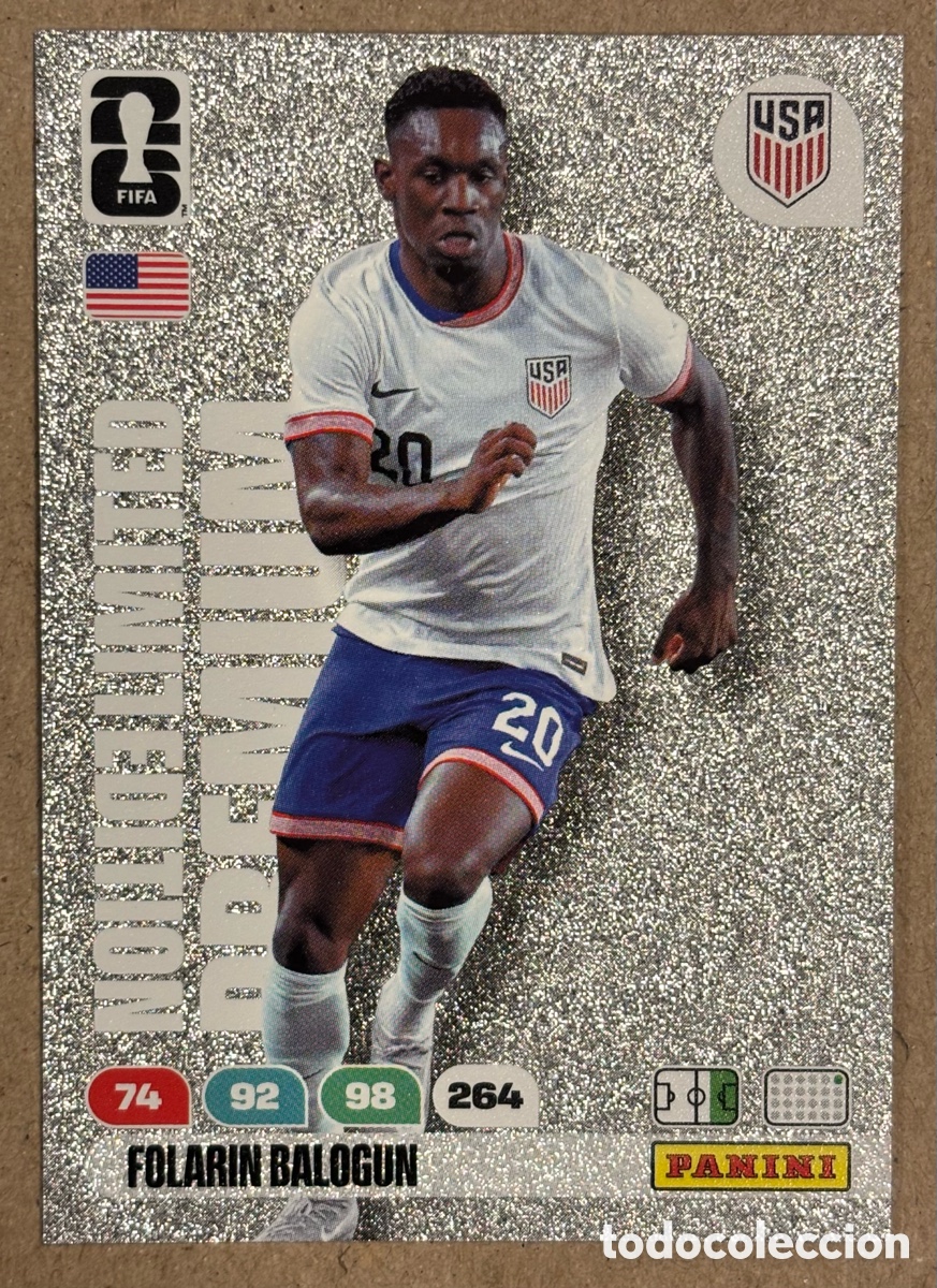Cromos de F&uacute;tbol: FOLARIN BALOGUN (USA). CARTA LIMITED EDITION PREMIUM PANINI ADRENALYN XL FIFA WORLD CUP 2026.