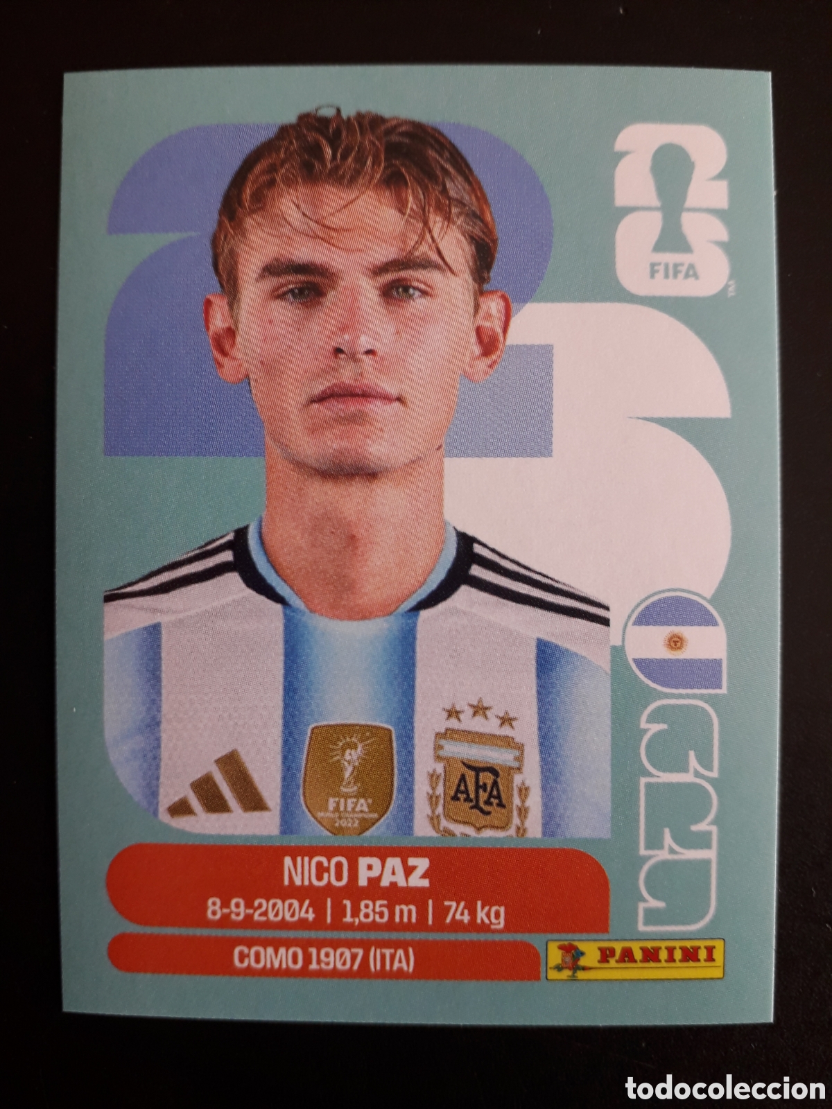 Cromos de F&uacute;tbol: NICO PAZ ARGENTINA ARG 14 MUNDIAL F&Uacute;TBOL 2026 FIFA WORLD CUP PANINI SIN PEGAR PEDIDO M&Iacute;NIMO 3&euro;