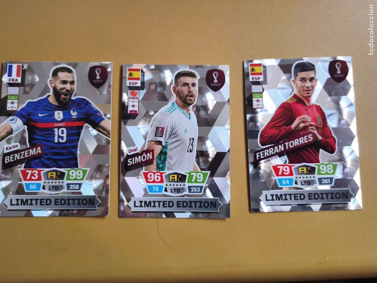 Cromos de F&uacute;tbol: qatar 2024, edicion limitada. 3 cromos