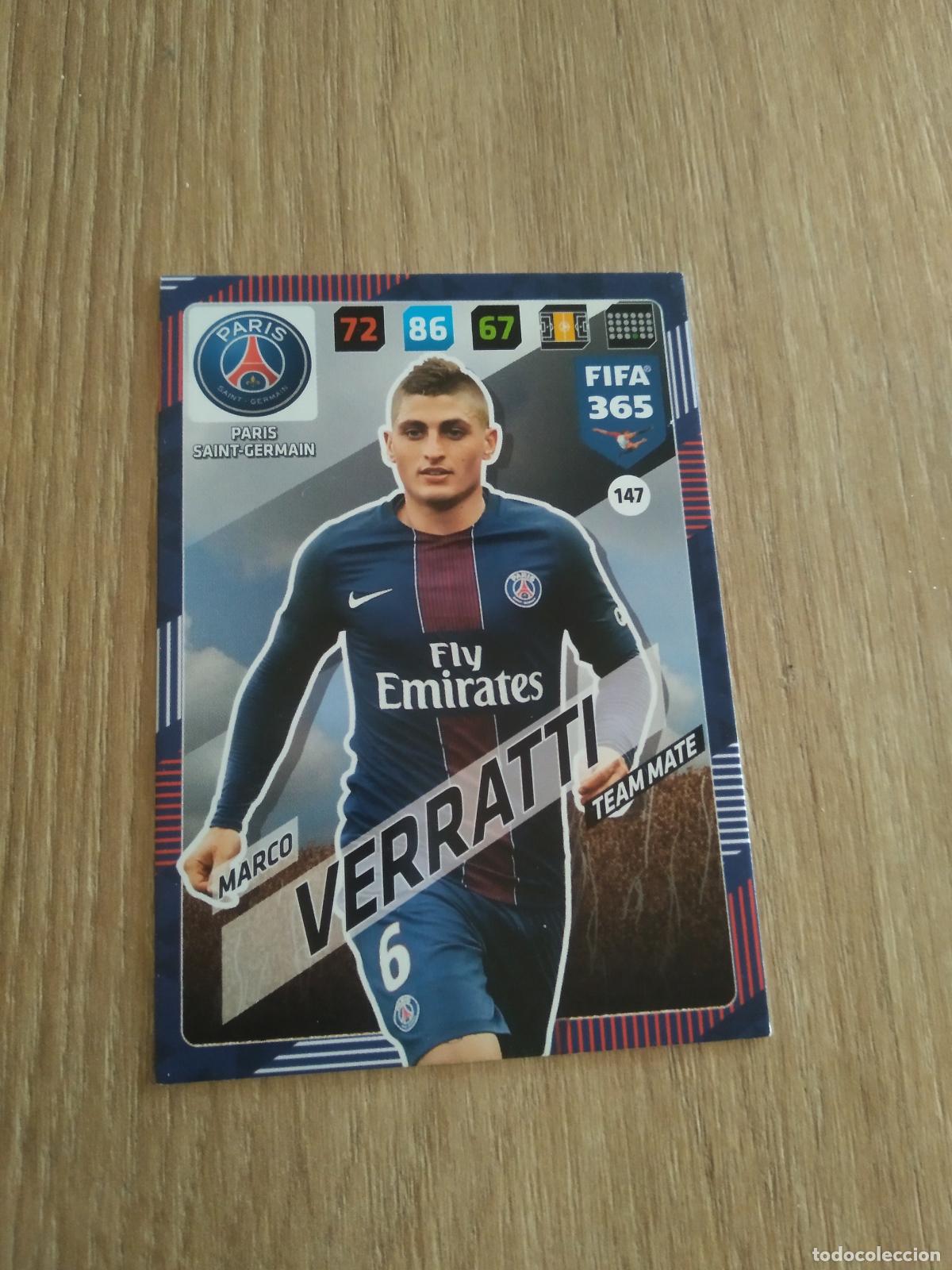 Cromos de F&uacute;tbol: 147 VERRATTI PARIS SAINT GERMAIN PSG CROMO FUTBOL PANINI ADRENALYN 17-18 FIFA 365 2017-2018