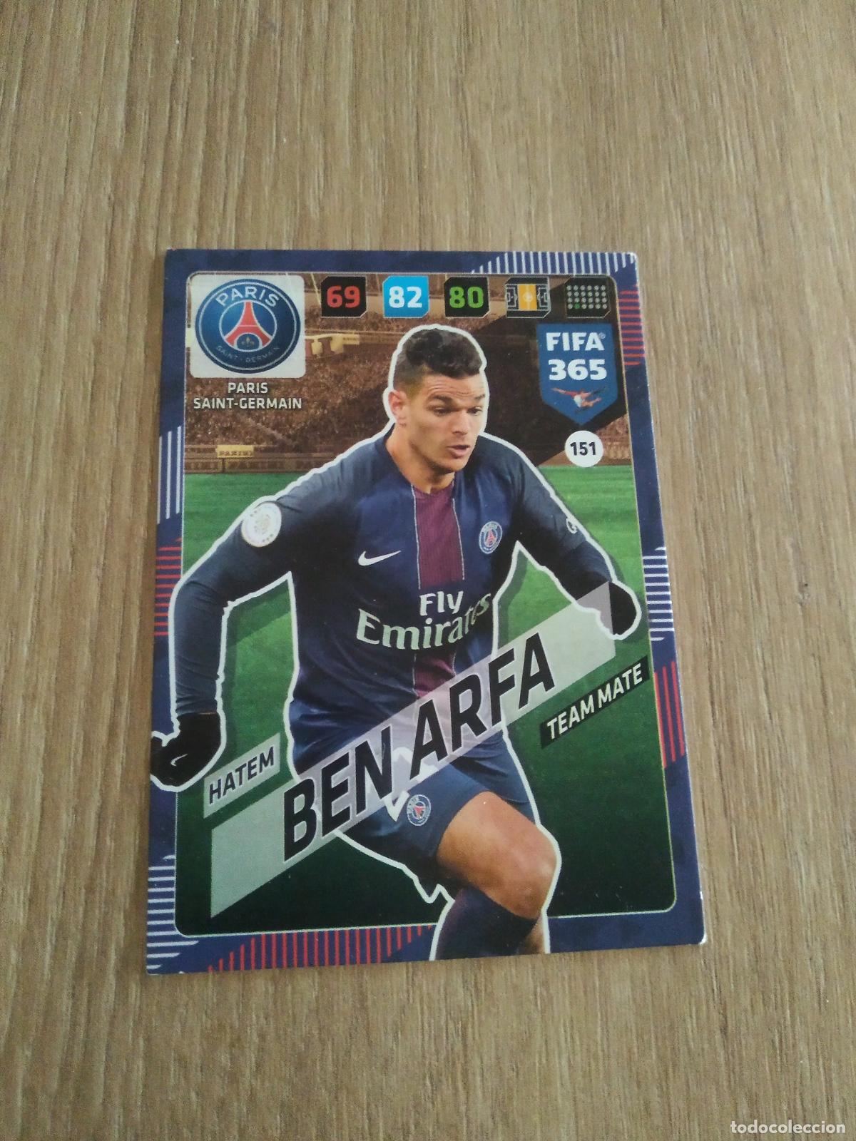 Cromos de F&uacute;tbol: 151 BEN ARFA PARIS SAINT GERMAIN PSG CROMO FUTBOL PANINI ADRENALYN 17-18 FIFA 365 2017-2018