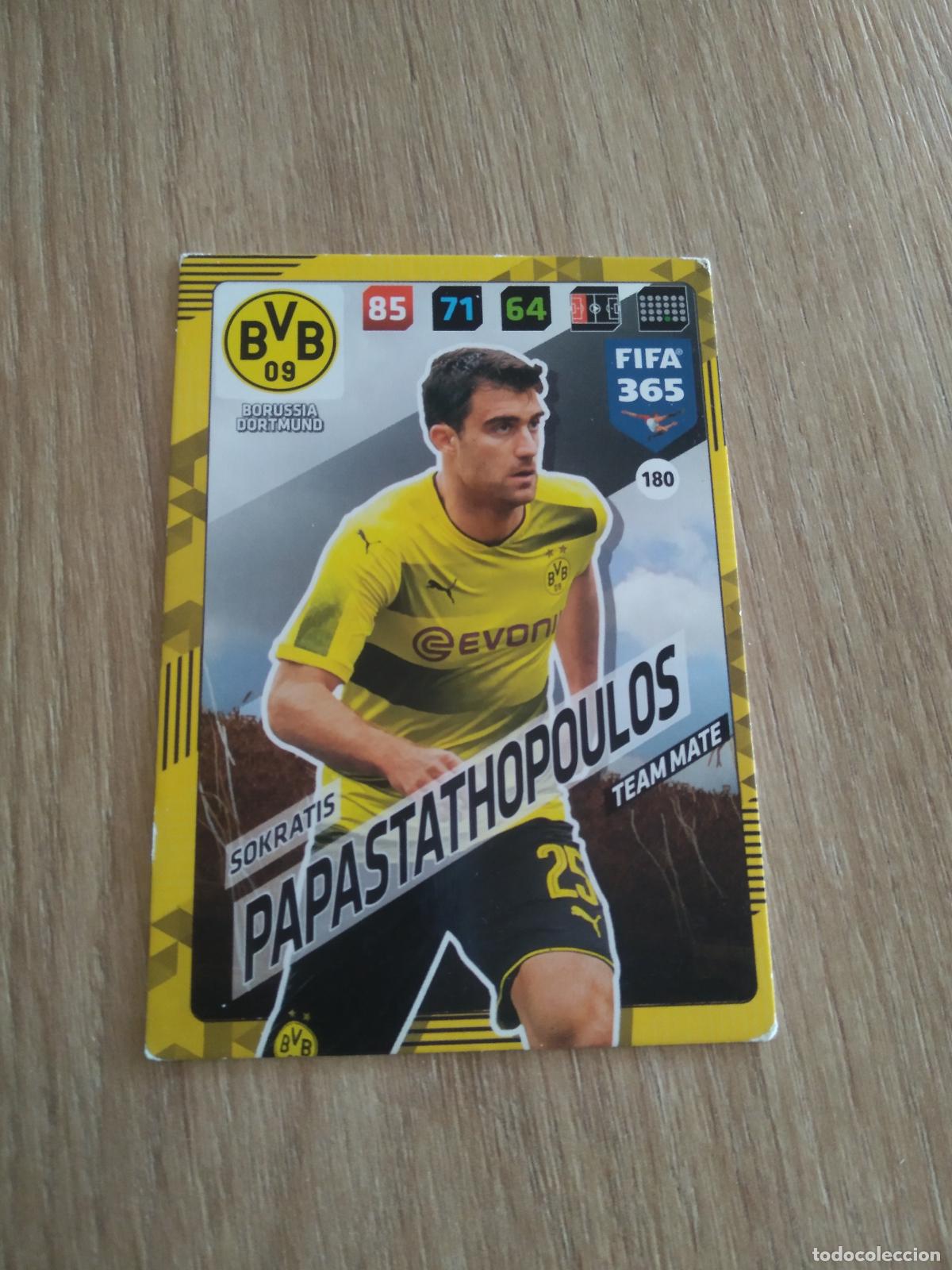 Fu&szlig;ball-Sticker: 180 PAPASTATHOPOULOS BORUSSIA DORTMUND CROMO FUTBOL PANINI ADRENALYN 17-18 FIFA 365 2017-2018